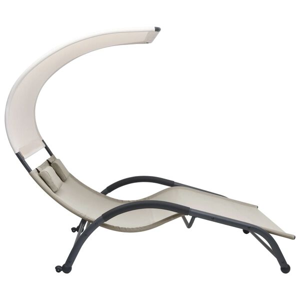 vidaXL Sun Lounger Cream Textilene, Steel Double Sun Lounger