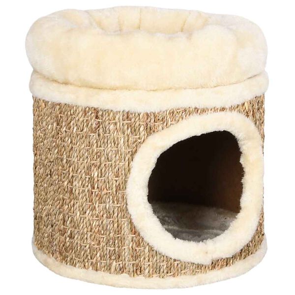 vidaXL Cat House Beige Flakeboard, Seagrass, Plush Small Nice Design