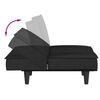 vidaXL Sofa Bed Black Velvet, Plywood, Foam Large
