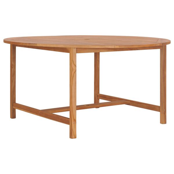 vidaXL Dining Table Natural Teak Solid Teak Wood Large Heavy Duty