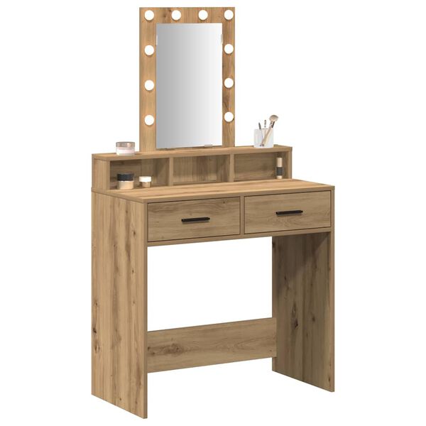 vidaXL Dressing Table Brown 31.10 x 16.14 x 55.12 in Engineered Wood