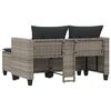 vidaXL Garden Sofa Gray PE Rattan 2-Seater UV-resistant materials