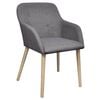 vidaXL Dining Chair Set of 4 Dark Grey Polyester and Oak Medium