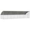 vidaXL Chicken Cage 4 pcs Silver 314.96 x 78.74 x 78.15 in
