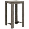 vidaXL Garden Bar Set Grey PE rattan, powder-coated steel, polyester