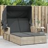 vidaXL Double Sun Lounger Light grey