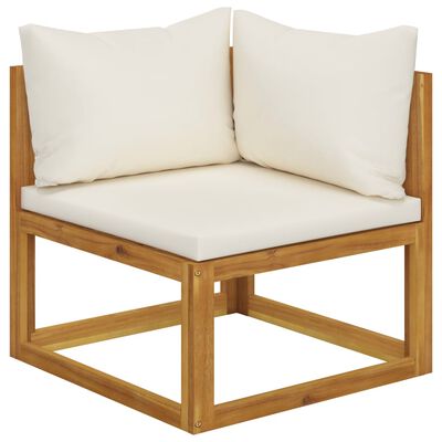 vidaXL 10 Piece Patio Lounge Set with Cushion Cream Solid Acacia Wood