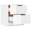 vidaXL Bedside Cabinet Set of 2 High gloss white Engineered wood Medium