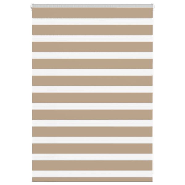 vidaXL Zebra Blind Sand brown 100% Polyester, Aluminum 41.7 in x 43.3 in