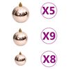 vidaXL Christmas Ball Set Set of 61 Various Rose Gold Finishes