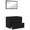 vidaXL Bathroom Furniture Set with Drawer Wall-mounted 2 pcs Black Oak