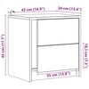 vidaXL Bedside Cabinet Set of 2 White Engineered wood Standard
