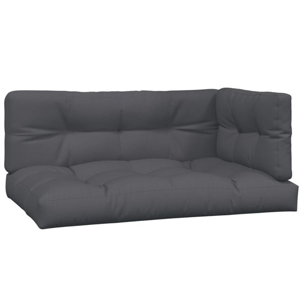 vidaXL Pallet Corner Sofa Charcoal Solid Acacia Wood, 100% Polyester
