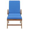 vidaXL Sunlounger Set of 2 Blue Teak wood Large Adjustable Footrests