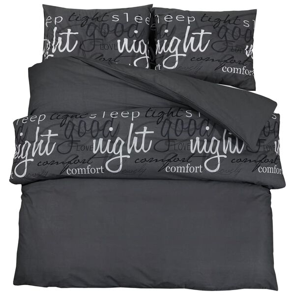 vidaXL Duvet Cover Set Black 100% Cotton 55.1 x 78.7 in Duvet Cover Set