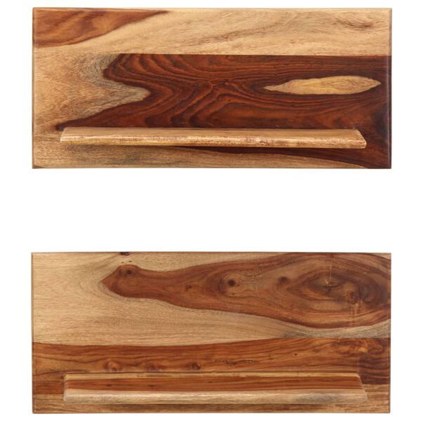 vidaXL Wall Shelf Set of 2 Natural wood color Solid Acacia wood Medium