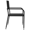 vidaXL Garden Dining Set Black Poly Rattan, Steel, Tempered Glass Compact