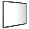vidaXL Mirror High gloss grey Engineered wood, acrylic 23.6x3.3x14.6 in