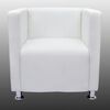 vidaXL Armchair White Faux leather, solid wood, plywood Compact
