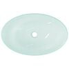 vidaXL Basin Tempered Glass 21.5x13.8x6.1" Frosted