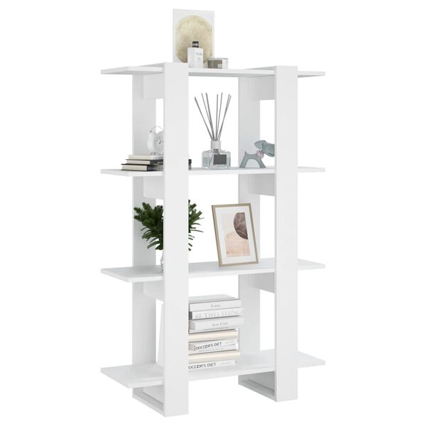 vidaXL Book Cabinet White Engineered Wood 31.5 x 11.8 x 48.6 in