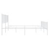 vidaXL Bed Frame White Powder-Coated Steel 76 x 80 in Bed Frame
