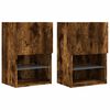 vidaXL TV Cabinet Set of 2 Smoked Oak Engineered Wood, Glass