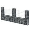 vidaXL Gabion Basket U-Shape Galvanized Steel 94.5"x7.9x39.4"