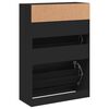 vidaXL Shoe Cabinet Black Engineered wood 31.5 x 13.4 x 45.7 in