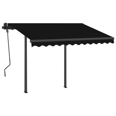 vidaXL Manual Retractable Awning with LED 9.8'x8.2' Anthracite