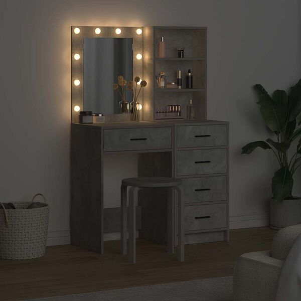 vidaXL Dressing Table 2 pcs Gray 50 x 41 x 135 cm Engineered wood