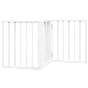 vidaXL Dog Gate Foldable 3 Panels White 59.1 " Poplar Wood
