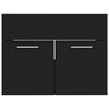 vidaXL Sink Cabinet Black Engineered Wood Medium Sink Cabinet