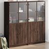 vidaXL Bookcase Brown Oak Engineered Wood Medium Doors Bookcase