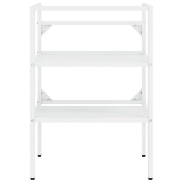 vidaXL Washbasin Frame With Basin White Powder-coated iron frame Medium