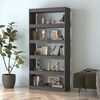 vidaXL Book Cabinet Grey Solid pine wood Book Cabinet Rectangular