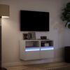 vidaXL TV Wall Cabinet Set of 2 White Engineered wood Standard
