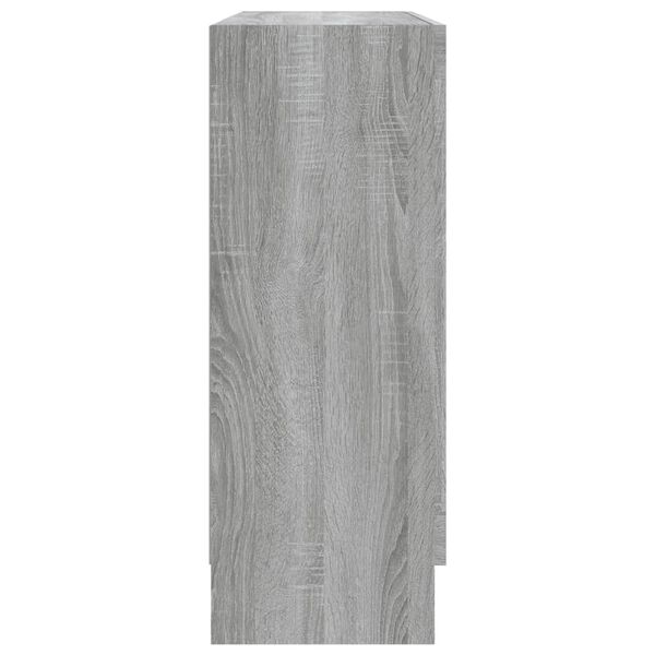 vidaXL Vitrine Cabinet Grey Sonoma Engineered wood, glass Medium