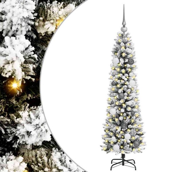 vidaXL Artificial Christmas Tree with 150 LEDs White 59.06 in