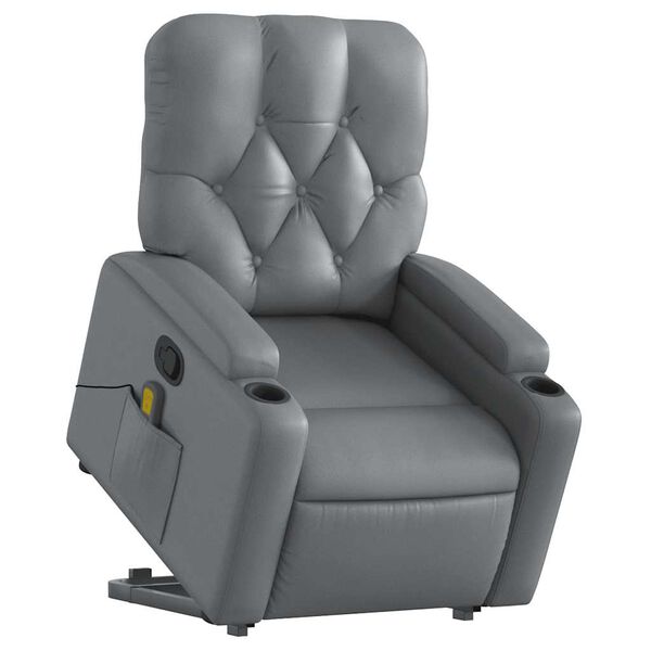 vidaXL Stand Up Massage Recliner Chair Gray