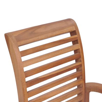 vidaXL Dining Chairs 2 pcs with Black Cushions Solid Teak Wood