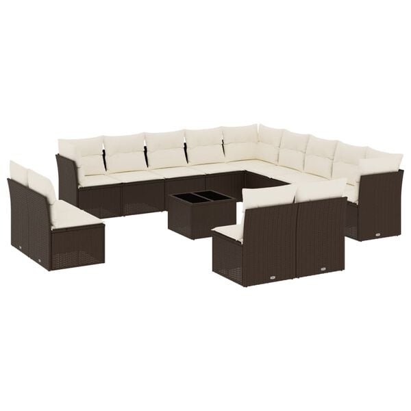 vidaXL Garden Sofa Set Brown