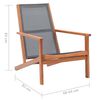vidaXL Garden Chair Grey Solid eucalyptus wood Medium Garden Chair