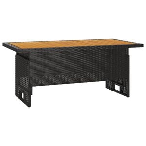 vidaXL Garden Table Black Solid Acacia wood Medium Height-Adjustable