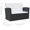 vidaXL Garden Lounge Set Black, Cream White