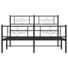 vidaXL Bed Frame Black Powder-Coated Steel 47.2x78.7 in Bed Frame