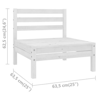 vidaXL 3 Piece Patio Lounge Set Solid Wood Pine White