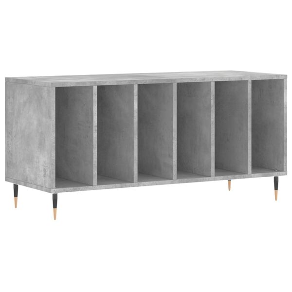 vidaXL Record Cabinet Concrete Grey Engineered Wood, Iron