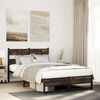 vidaXL Bed Frame Smoked oak Steel, Engineered wood Small Double