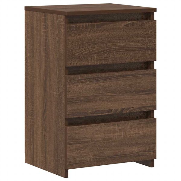 vidaXL Bed Cabinet Set of 2 Brown Oak Engineered Wood Medium